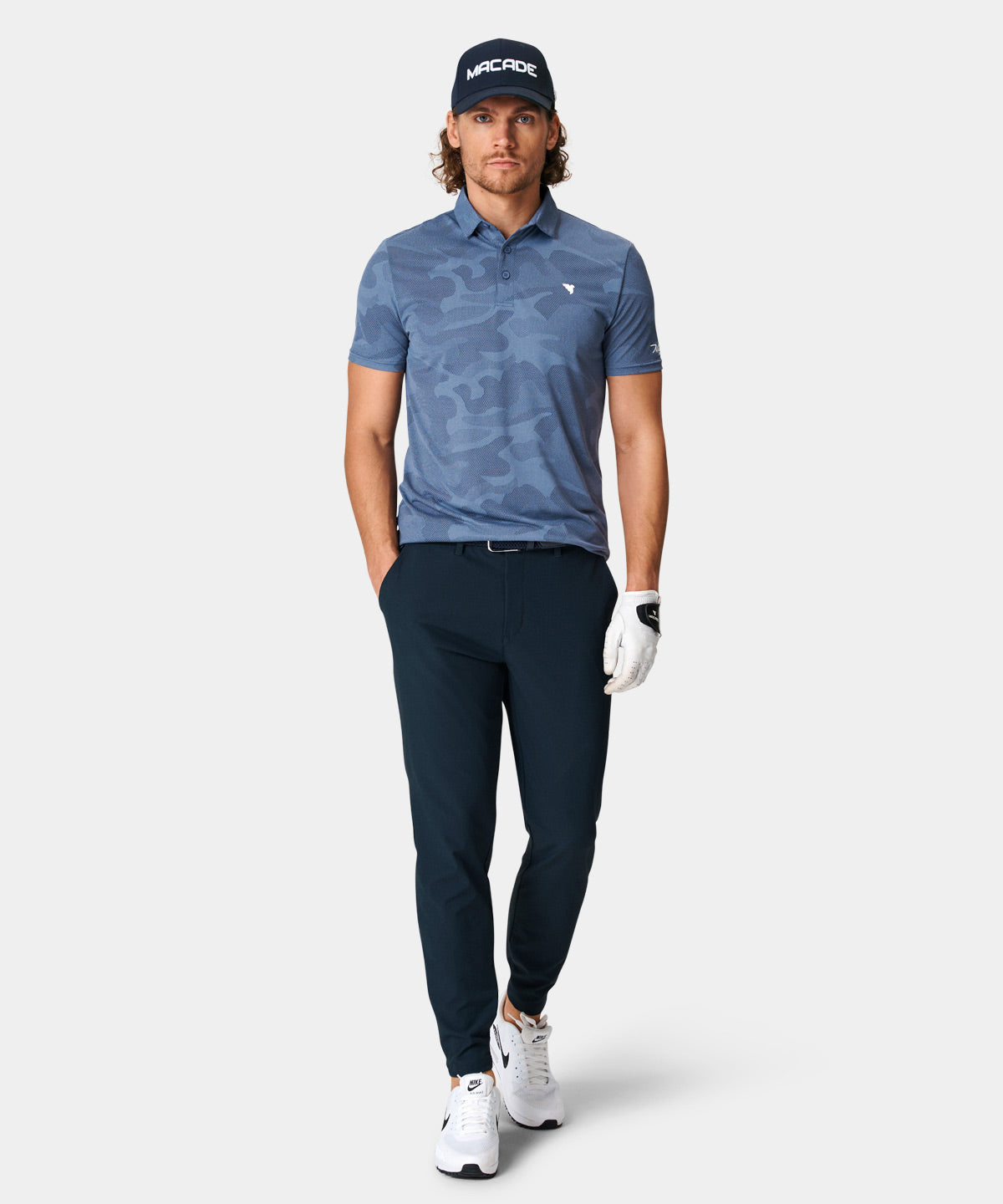Nolan Stone Blue Camo Shirt Macade Golf