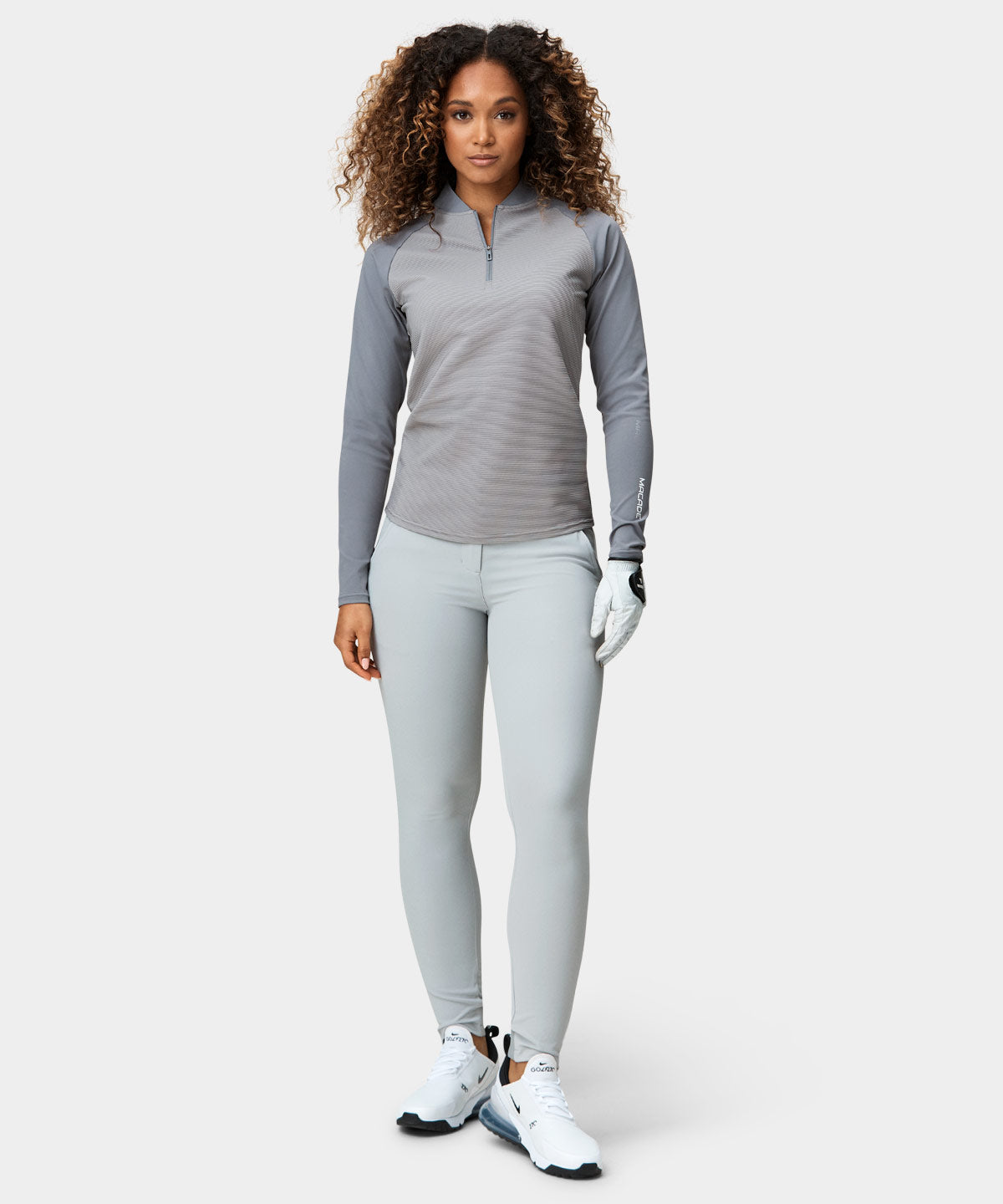 Light Grey Tech Bomber Zip Macade Golf