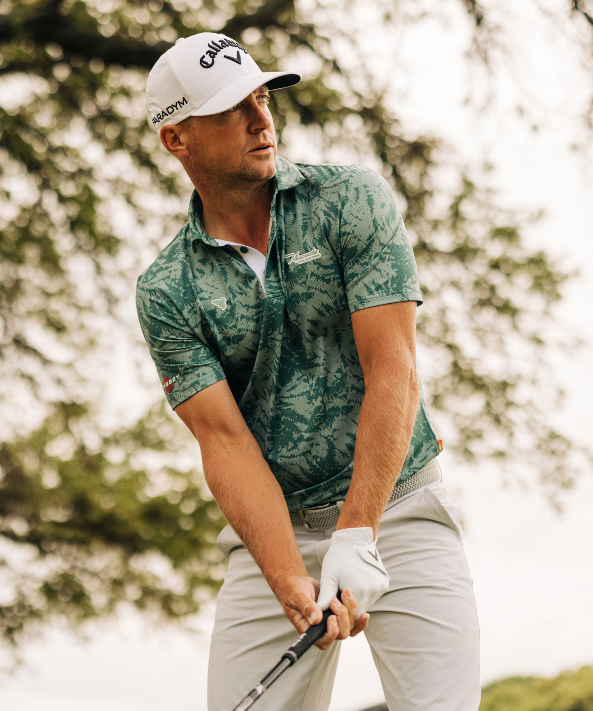 Fern Mint Script Polo Shirt Macade Golf