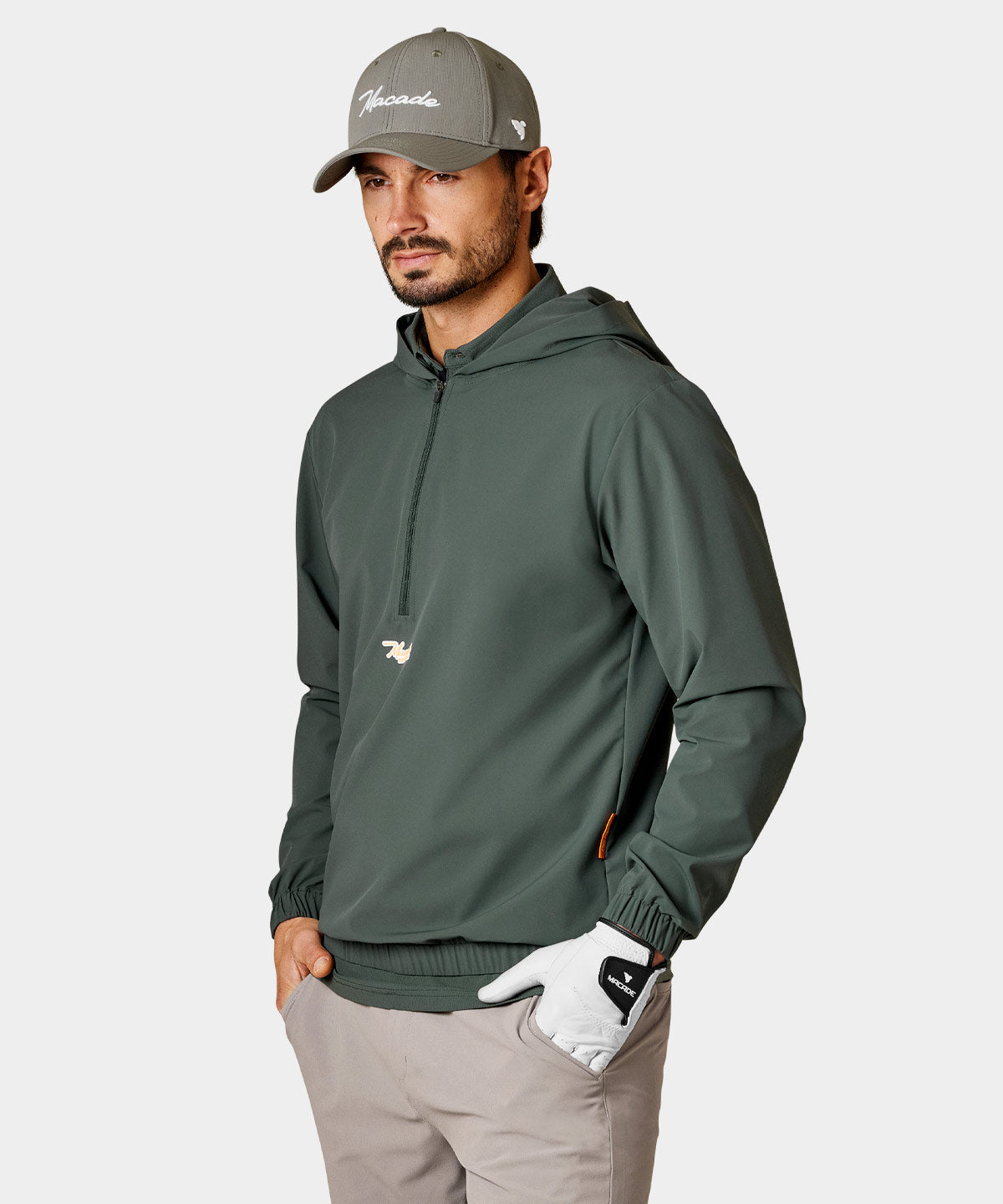 Juniper Green Script Zip Hoodie Macade Golf