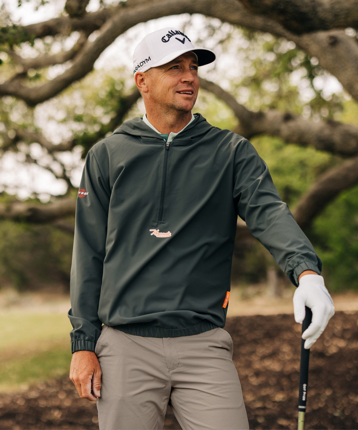 Juniper Green Script Zip Hoodie Macade Golf
