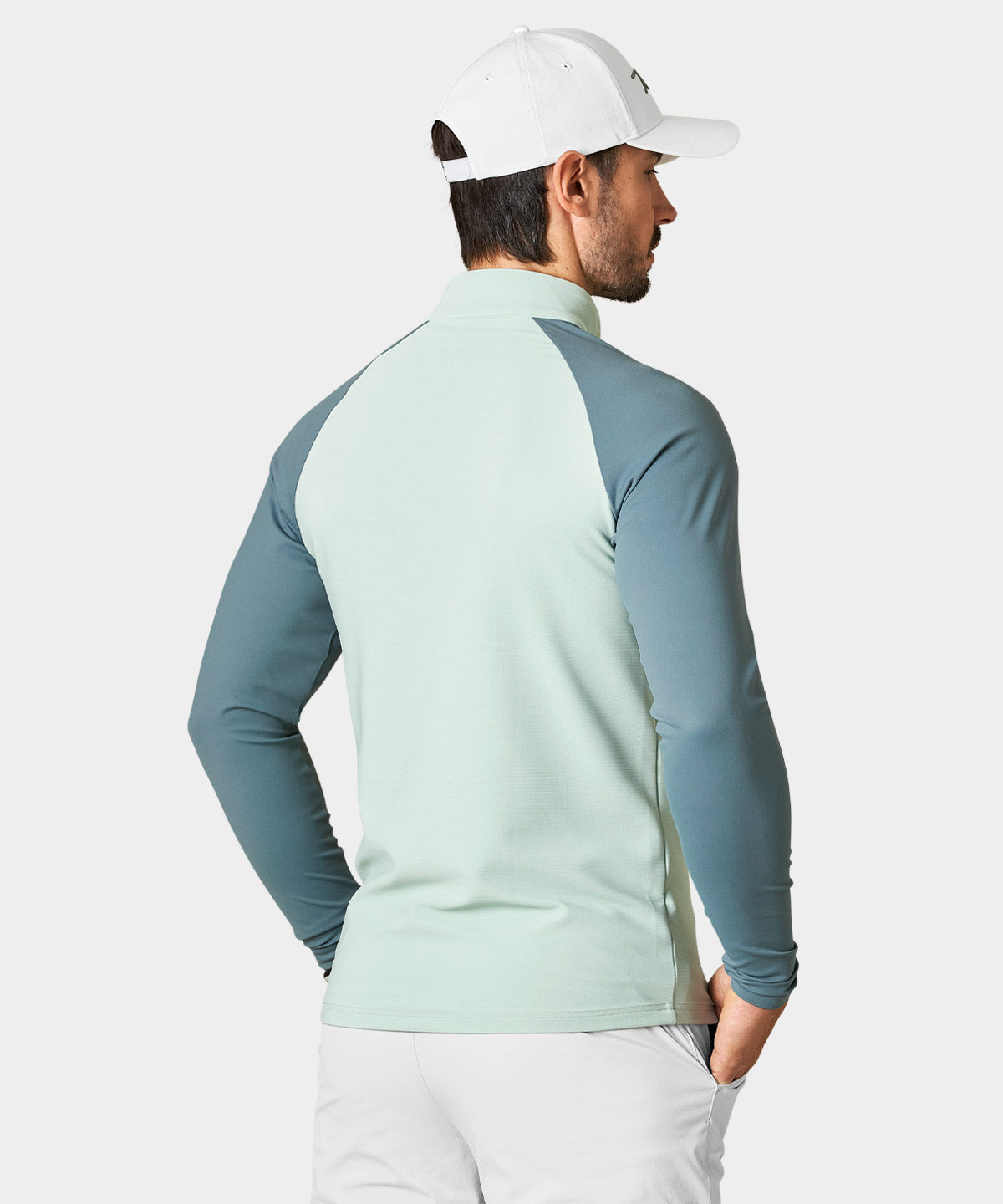 Pampas Mint Script Quarter Zip Macade Golf
