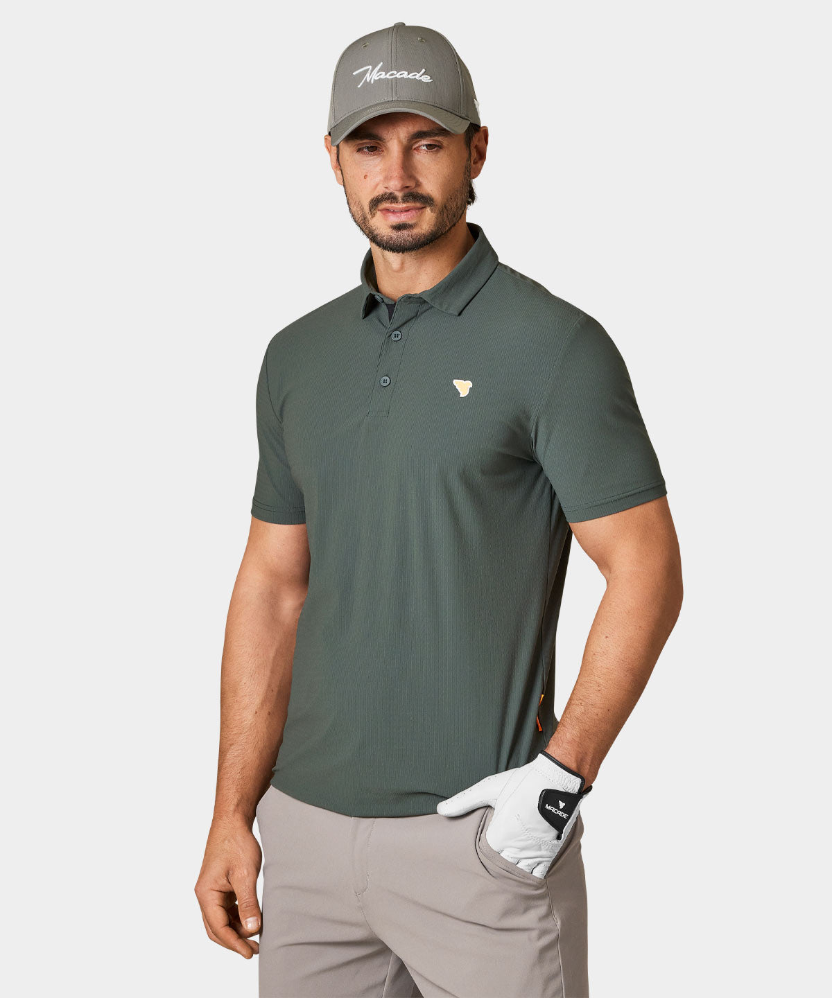 National Green Script Polo Shirt Macade Golf