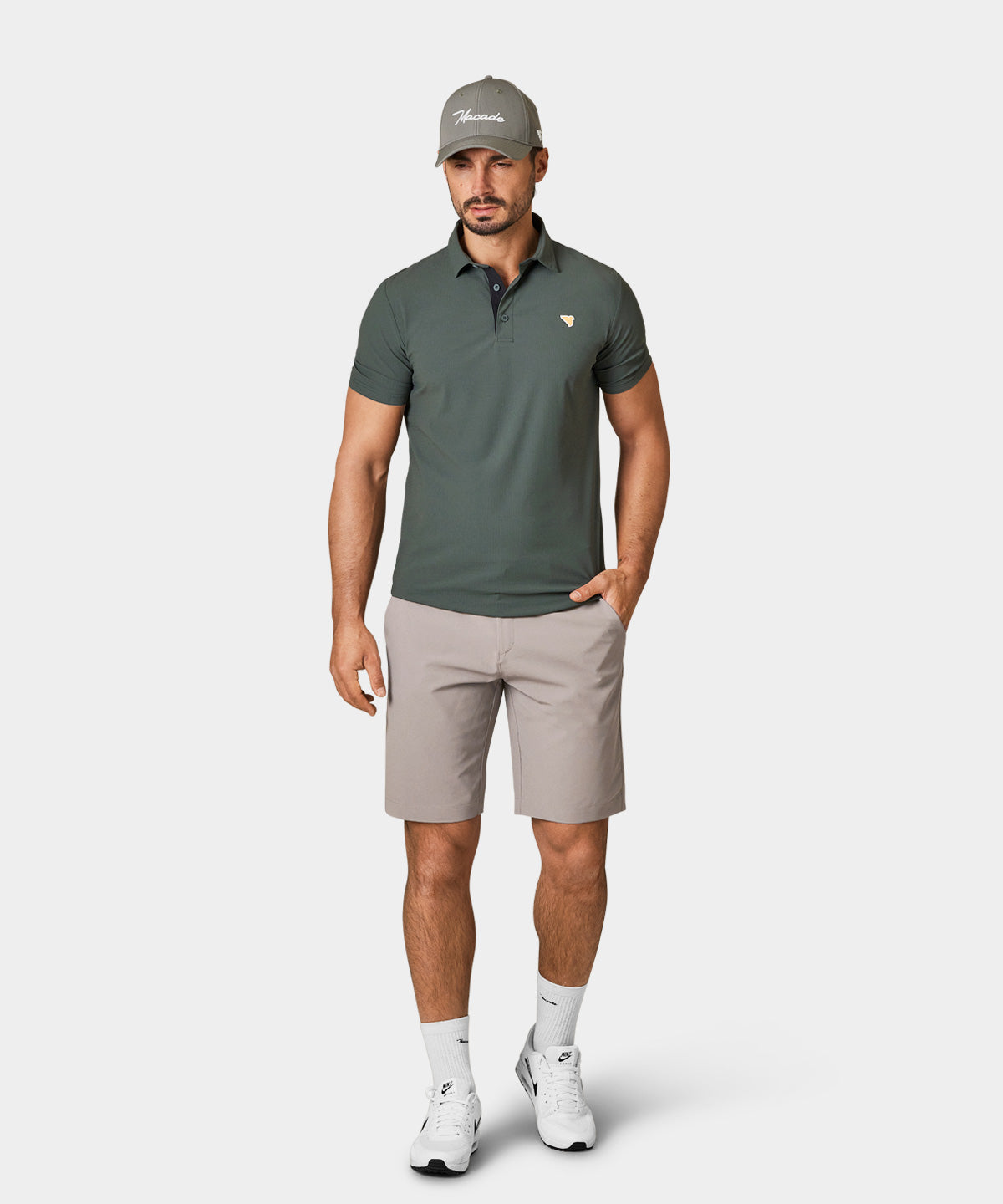 National Green Script Polo Shirt Macade Golf