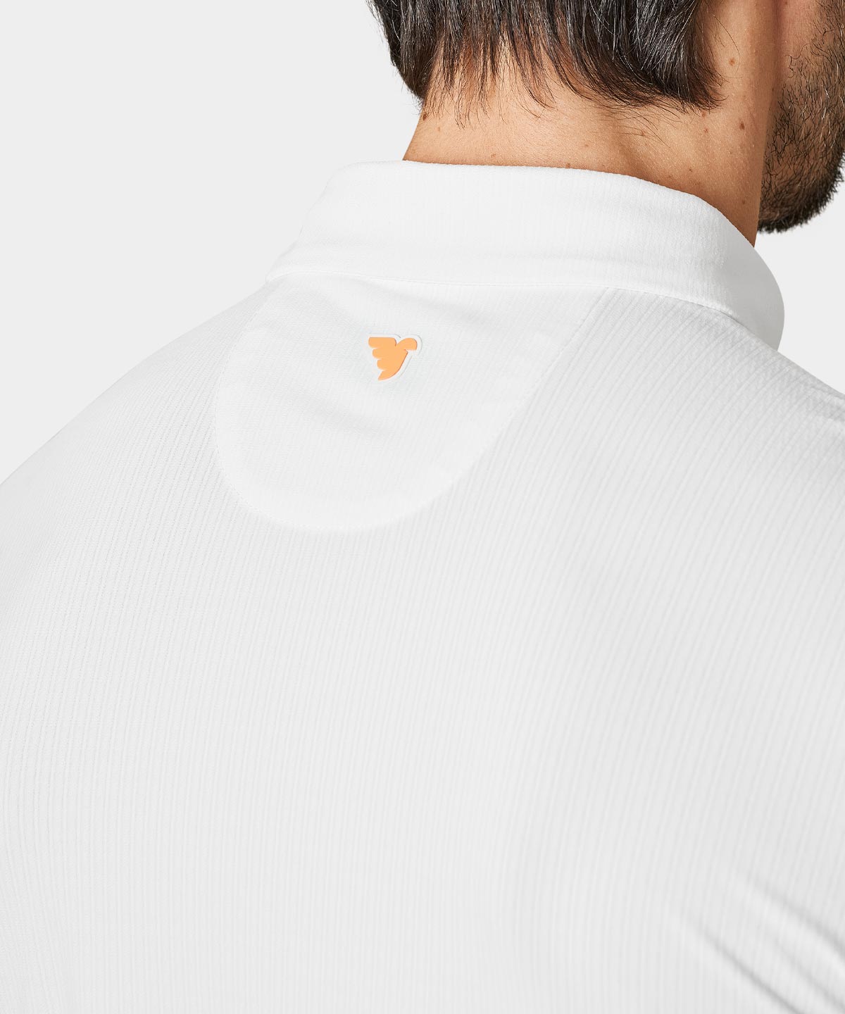 National White Script Polo Shirt Macade Golf