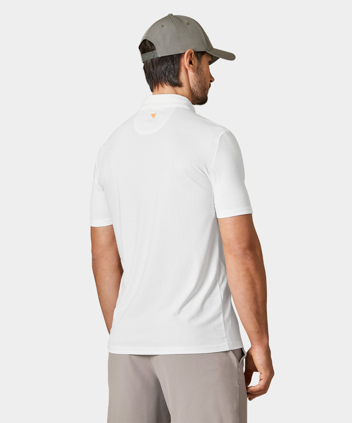 National White Script Polo Shirt Macade Golf